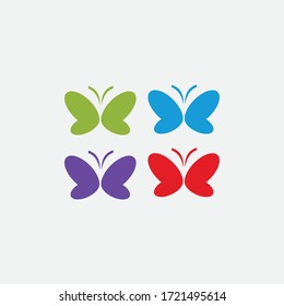 Butterfly logo template. Vector illustration.