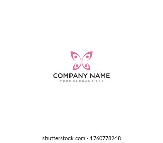Butterfly logo template. Vector illustration.
