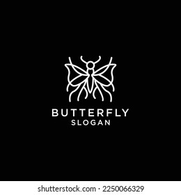 Plantilla de logotipo de mariposa Ilustración vectorial.