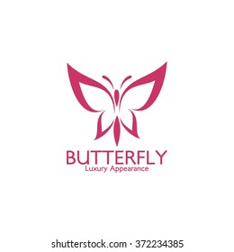 Butterfly logo template. Vector illustration.