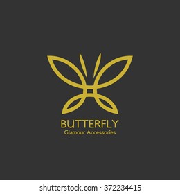 Butterfly logo template. Vector illustration.