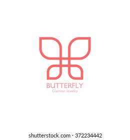 Butterfly logo template. Vector illustration.