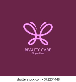 Butterfly logo template. Vector illustration.