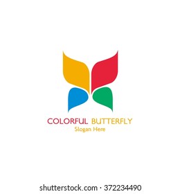Butterfly logo template. Vector illustration.