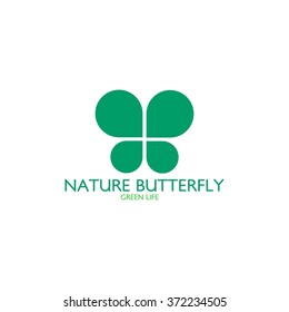 Butterfly logo template. Vector illustration.