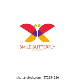 Butterfly logo template. Vector illustration.