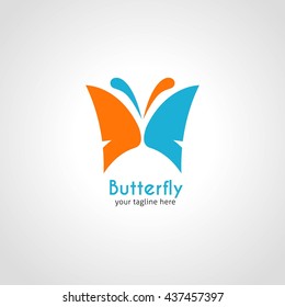 Butterfly logo template Vector illustration. Beauty and luxury 