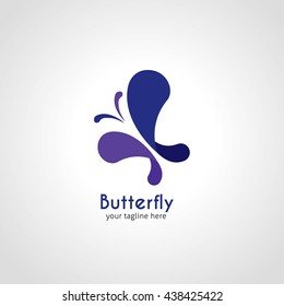 Butterfly logo template Vector illustration. Beauty and luxury