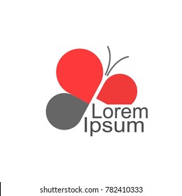 butterfly logo template and vector illustration 