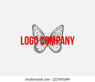 Butterfly logo template. Vector illustration.Elegant butterfly logo for feminine business.