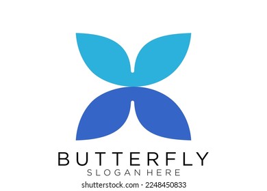 Logo de la mariposa. Este logotipo adecuado para el logotipo cosmético de belleza