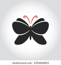 logotipo de mariposa vectorial arte diseño blanco y negro