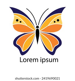 Vector de logotipo de mariposa, clipart de mariposa