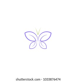 Butterfly logo vector design element for beauty, massage, cosmetic and spa salon