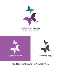 Diseño vectorial del logotipo de mariposa. Icono de mariposa voladora.