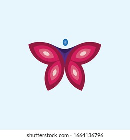 Plantilla de diseño de vectores con logotipo de mariposa