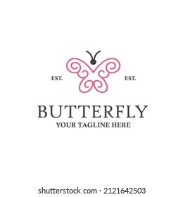 Butterfly logo - vector logo design template.