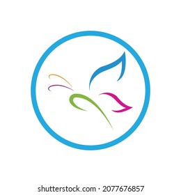 Logo de la mariposa Plantilla de diseño de iconos vectores
