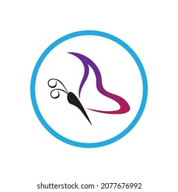 Logo de la mariposa Plantilla de diseño de iconos vectores