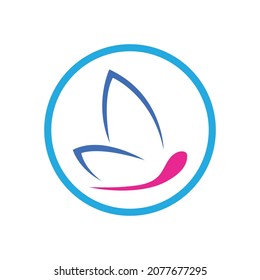 Logo de la mariposa Plantilla de diseño de iconos vectores