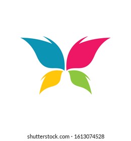 Butterfly logo vector icon illustration design