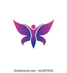 Butterfly logo vector icon illustration design