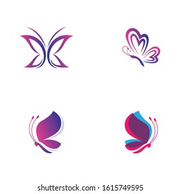 Butterfly logo vector icon illustration design