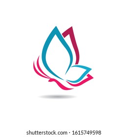 Butterfly logo vector icon illustration design