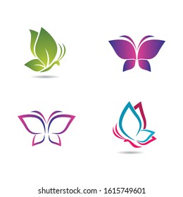 Butterfly logo vector icon illustration design