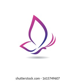 Butterfly logo vector icon illustration design