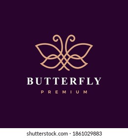butterfly logo vector icon illustration