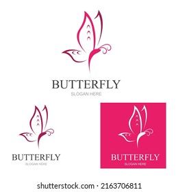 Logo de la mariposa Diseño de la ilustración del icono del vector