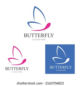 Butterfly logo Vector icon illustration design