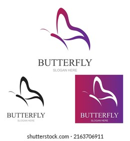 Butterfly logo Vector icon illustration design