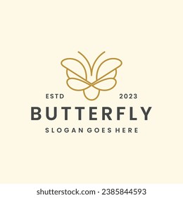 Butterfly logo vector icon illustration hipster vintage retro