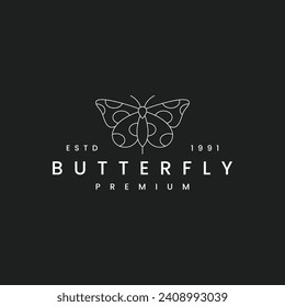 Logotipo de mariposa icono ilustración icono hipster vintage retro