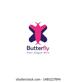 butterfly logo in vector illustration 