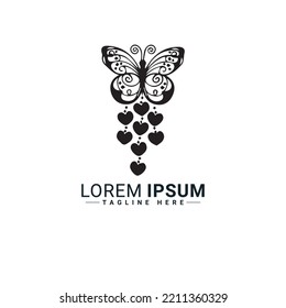 Diseño vectorial del logotipo de mariposa 