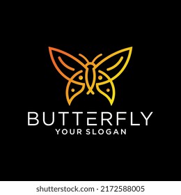 ilustración vectorial del logotipo de mariposa fondo aislado