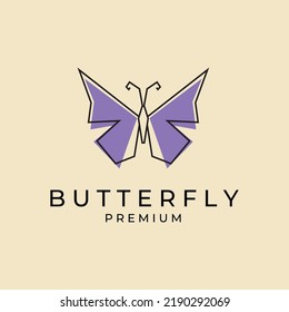 butterfly logo vector line art icon illustration design