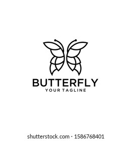 butterfly logo vector line icon illustration. Butterfly line drawing. vector of butterfly shape lines download