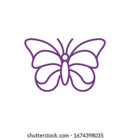 ilustración de dibujo de línea vectorial del logotipo de mariposa 