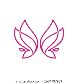 butterfly logo vector line icon drawing shape illustration