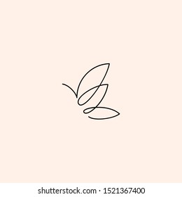 Butterfly Logo vector line outline monoline