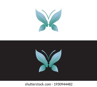 butterfly logo vector line outline monoline icon illustration