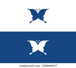 butterfly logo vector line outline monoline icon illustration