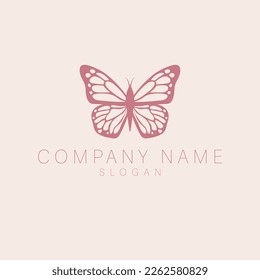 Butterfly logo vector line outline monoline icon illustration, elegant and simple geometric insect. Butterfly logo. Monarch logo design. Universal logo with premium butterfly symbol.