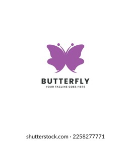 butterfly logo vector monoline outline illustration icon