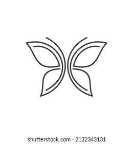 butterfly logo vector outline icon illustration
