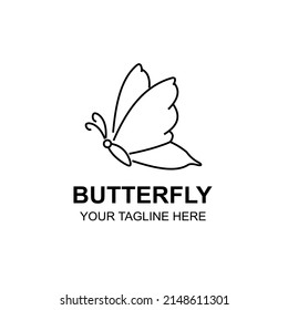 Butterfly logo vector silhouette outline monoline art icon